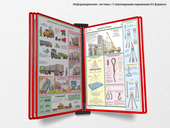 Настенная перекидная система а4 на 5 рамок (красная) - Перекидные системы для плакатов, карманы и рамки - Настенные перекидные системы - ohrana.inoy.org